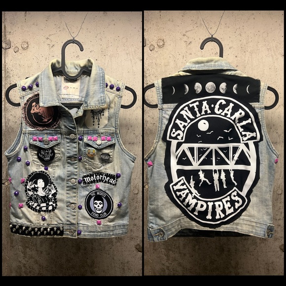 New custom horror studded punk vest. Lost Boys, Motorhead, Misfits!!! - Picture 1 of 11